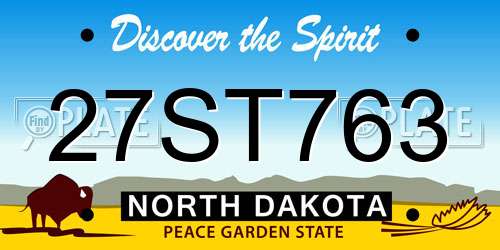 27ST763 North Dakota License Plate