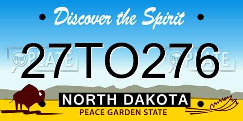 27TO276 North Dakota License Plate