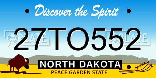 27TO552 North Dakota License Plate