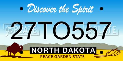 27TO557 North Dakota License Plate