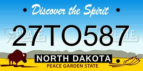 27TO587 North Dakota License Plate