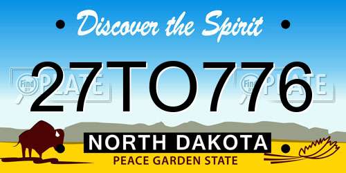 27TO776 North Dakota License Plate
