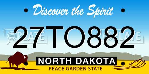 27TO882 North Dakota License Plate