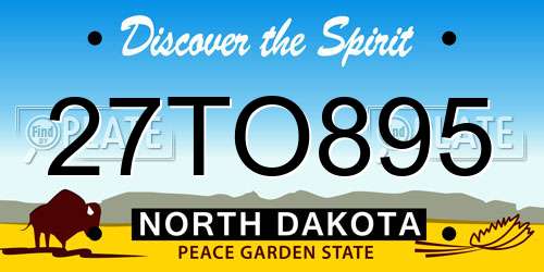27TO895 North Dakota License Plate