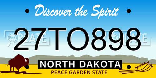 27TO898 North Dakota License Plate