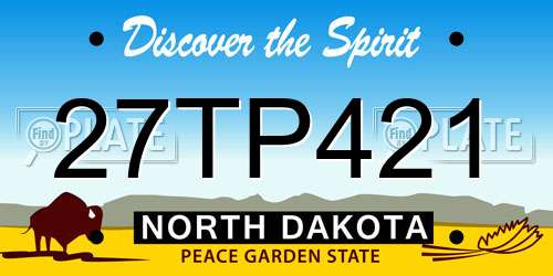 27TP421 North Dakota License Plate