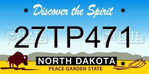 27TP471 North Dakota License Plate