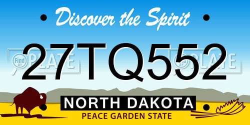 27TQ552 North Dakota License Plate