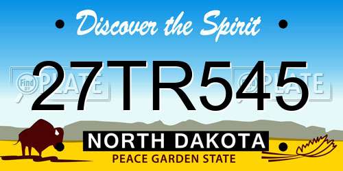 27TR545 North Dakota License Plate