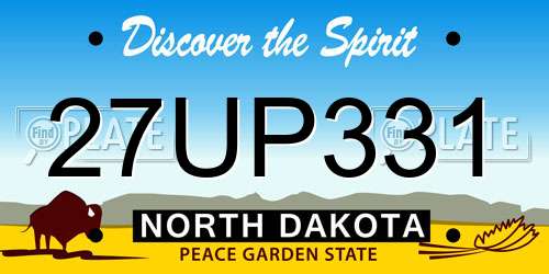 27UP331 North Dakota License Plate