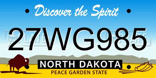 27WG985 North Dakota License Plate