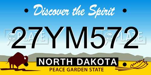 27YM572 North Dakota License Plate