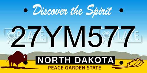 27YM577 North Dakota License Plate
