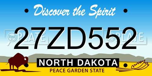 27ZD552 North Dakota License Plate