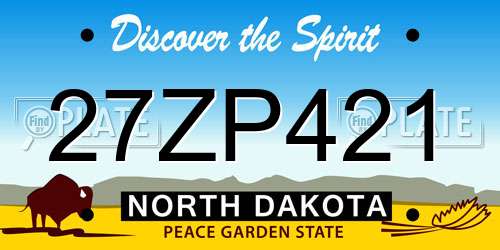 27ZP421 North Dakota License Plate