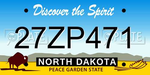 27ZP471 North Dakota License Plate