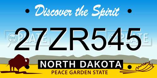 27ZR545 North Dakota License Plate