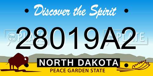 28019A2 North Dakota License Plate