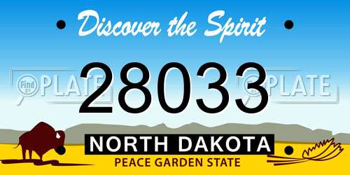 28033 North Dakota License Plate