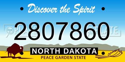 2807860 North Dakota License Plate