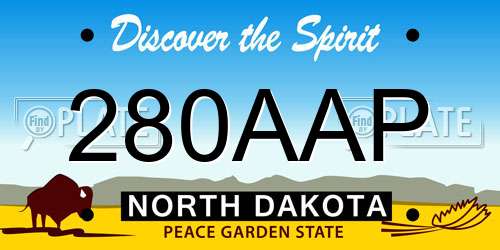280AAP North Dakota License Plate