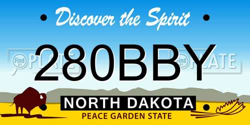 280BBY North Dakota License Plate