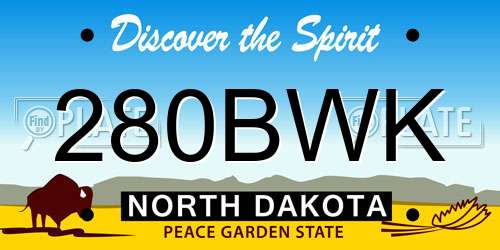 280BWK North Dakota License Plate