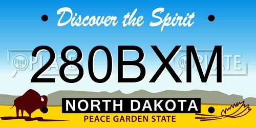 280BXM North Dakota License Plate