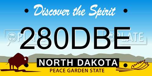 280DBE North Dakota License Plate