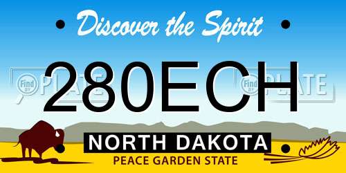 280ECH North Dakota License Plate