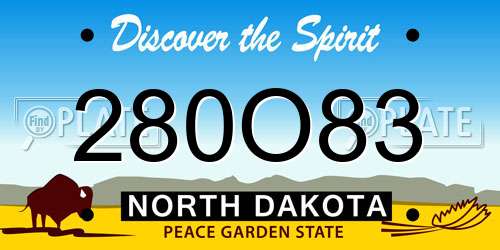 280O83 North Dakota License Plate