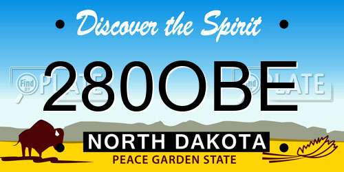280OBE North Dakota License Plate