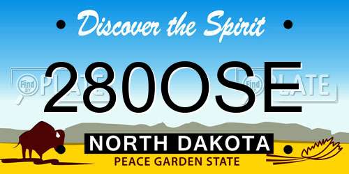 280OSE North Dakota License Plate