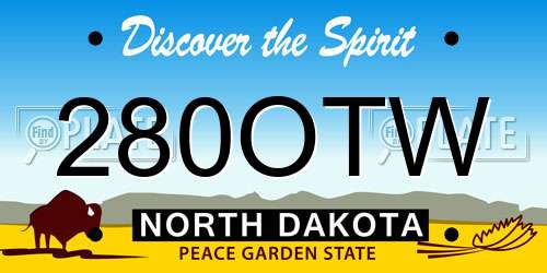 280OTW North Dakota License Plate
