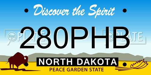 280PHB North Dakota License Plate