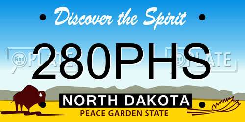 280PHS North Dakota License Plate