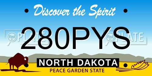 280PYS North Dakota License Plate