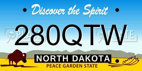 280QTW North Dakota License Plate