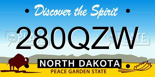 280QZW North Dakota License Plate