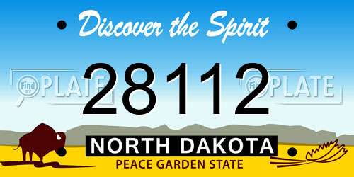 28112 North Dakota License Plate