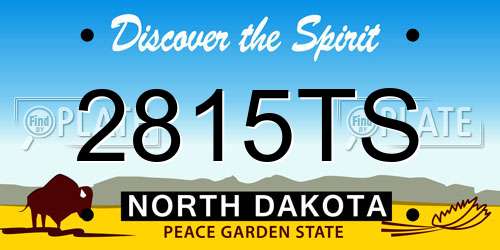 2815TS North Dakota License Plate