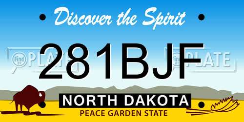 281BJF North Dakota License Plate