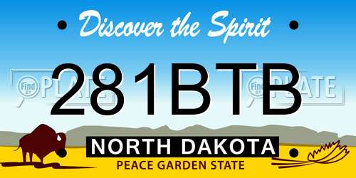 281BTB North Dakota License Plate