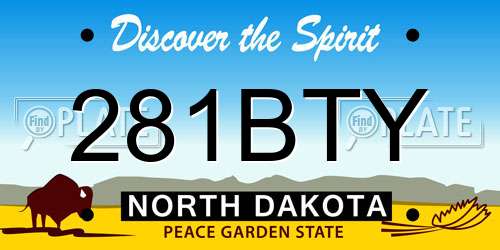 281BTY North Dakota License Plate