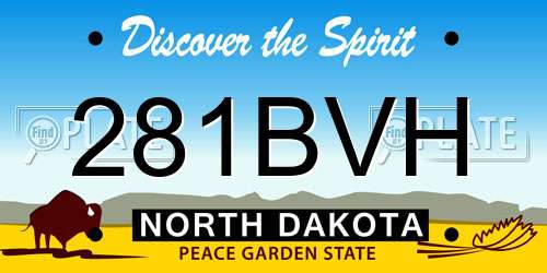 281BVH North Dakota License Plate
