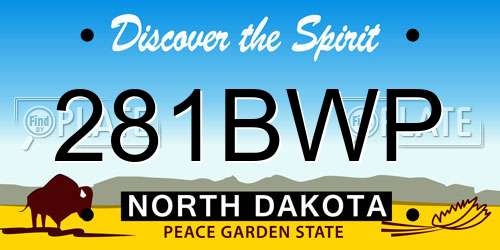 281BWP North Dakota License Plate