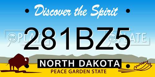 281BZ5 North Dakota License Plate