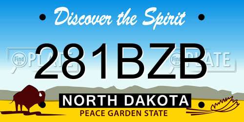 281BZB North Dakota License Plate
