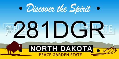 281DGR North Dakota License Plate