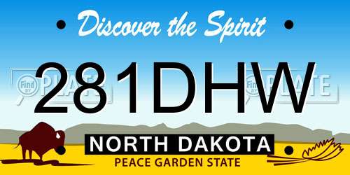 281DHW North Dakota License Plate